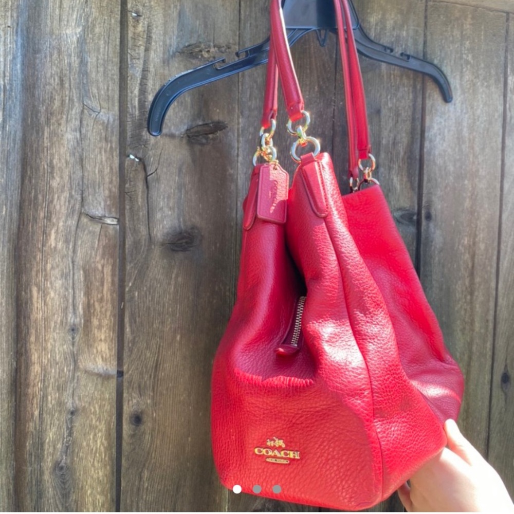 Real leather, red, Coach Brand bag